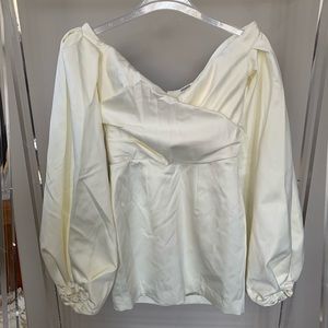 House of CB Satin Balloon Sleeve Mini Dress